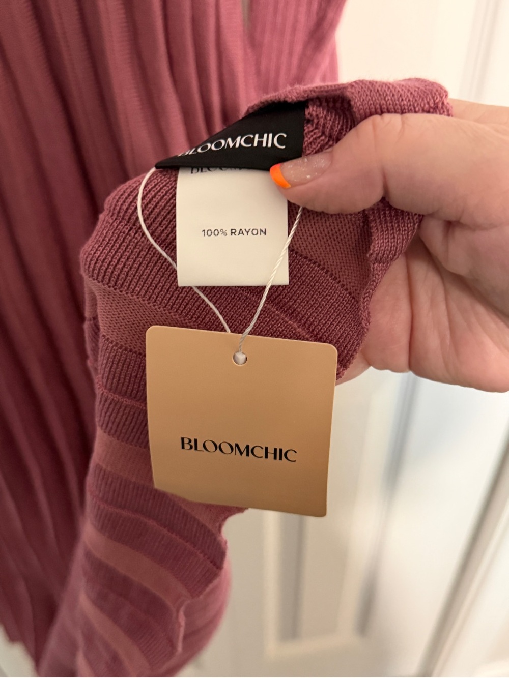 NWT Bloomchic Pink Bow-Back Sweater Dress - Picture 3 of 4